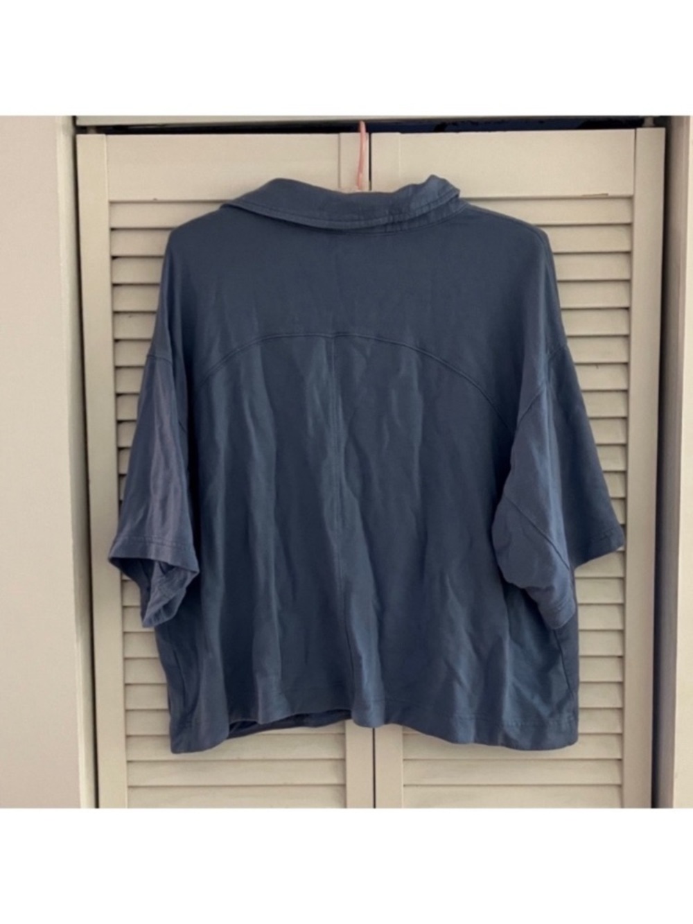 Athleta Westwood Periwinkle Collared Sweatshirt Oversized Tee XS - Picture 3 of 8